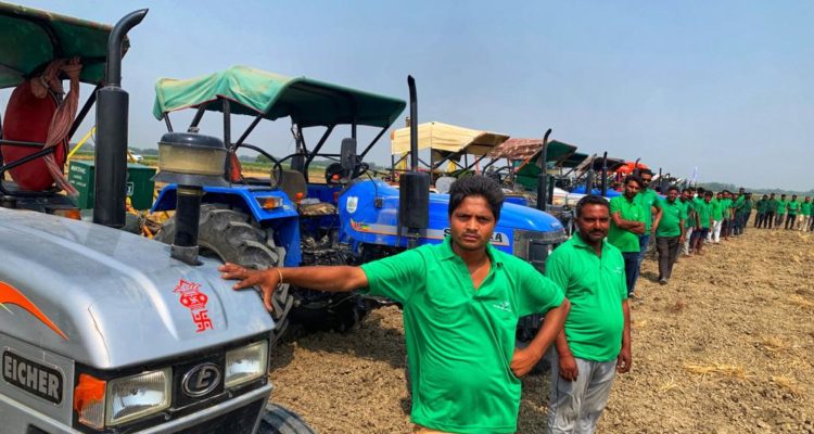 Laser Land Levelling training for farmers conducted by Nature Bio Foods. Photo ©Nature Bio Foods