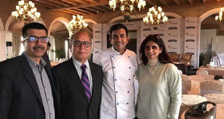 Satyendra Dwivedi (second from left), founder of Elworld Organic, with celebrity chef, Sanjeev Kapoor
