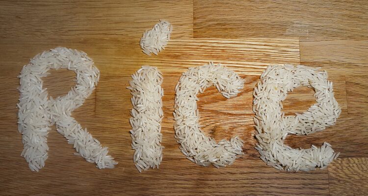 RICE written with rice-Pure & Eco India
