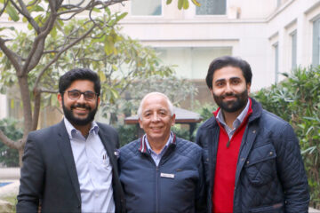 Rohan Grover (left) with JS Oberoi (CEO) and Anmol Arora (Co-Director)