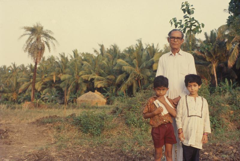 Bhaskar Save with his grandchildren at Kalpavruksha -Pure & Eco India
